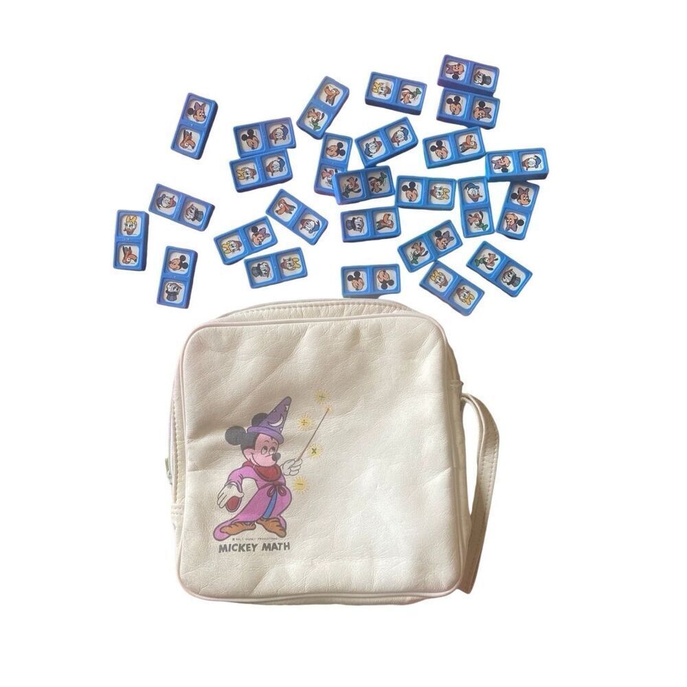 Vintage Walt Disney Mickey Math Bag and dominos